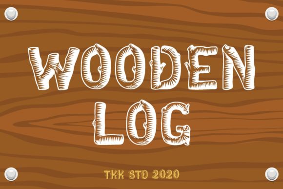 Wooden Log: A Decorative Font Bringing Nature to Your Designs